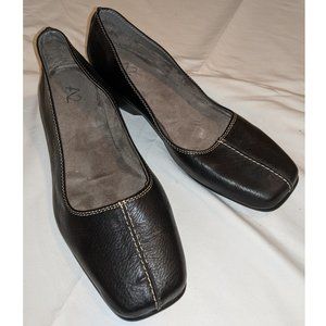 A2 Black Leather Slip Ons
